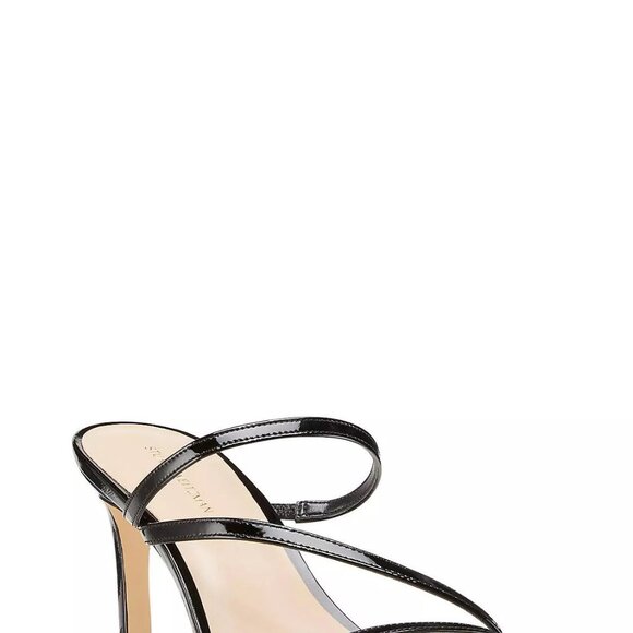 Stuart Weitzman Dancer 80 Slide Sandal Mule Black Patent Leather 5.5/36 - Picture 2 of 5